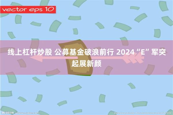 线上杠杆炒股 公募基金破浪前行 2024“E”军突起展新颜