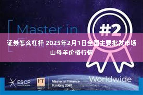 证券怎么杠杆 2025年2月1日全国主要批发市场山母羊价格行情