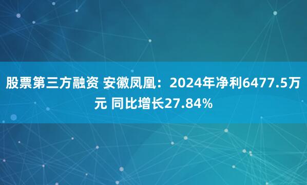 股票第三方融资 安徽凤凰：2024年净利6477.5万元 同比增长27.84%